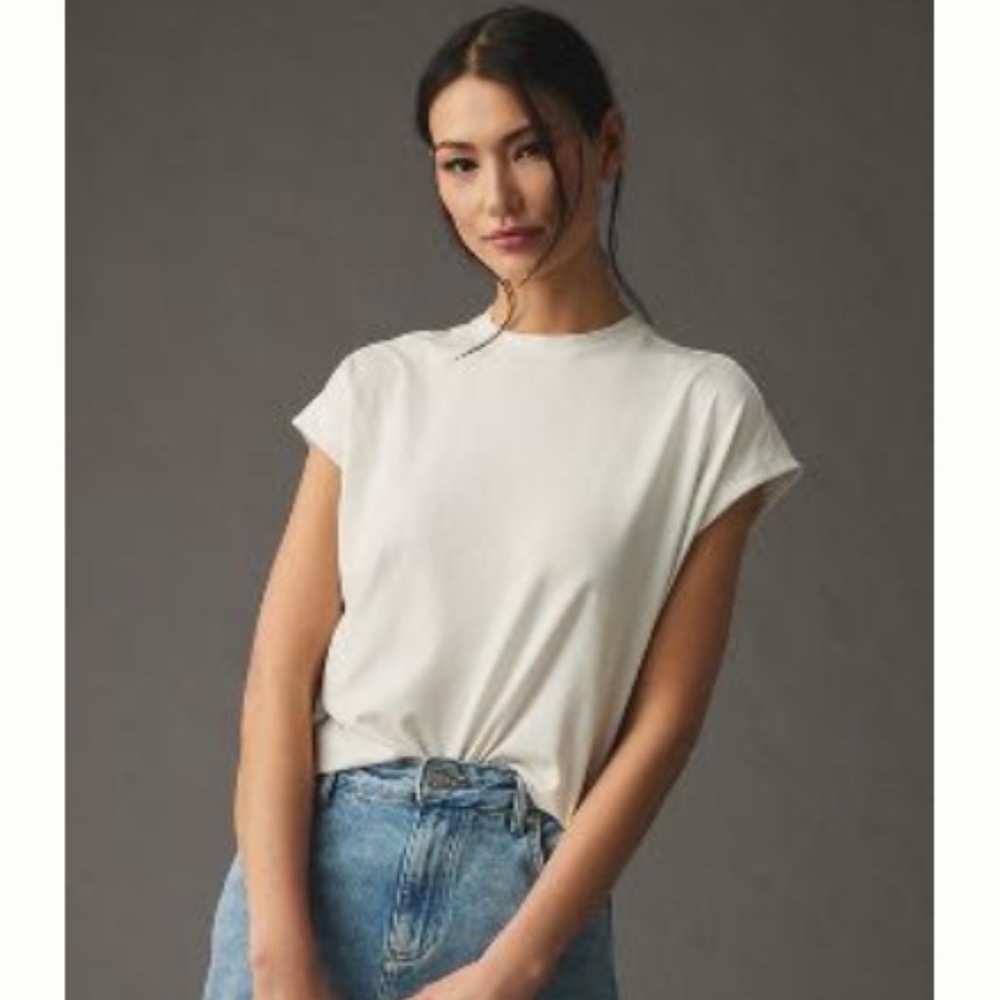 By Anthropologie Muscle Tee, White Size M